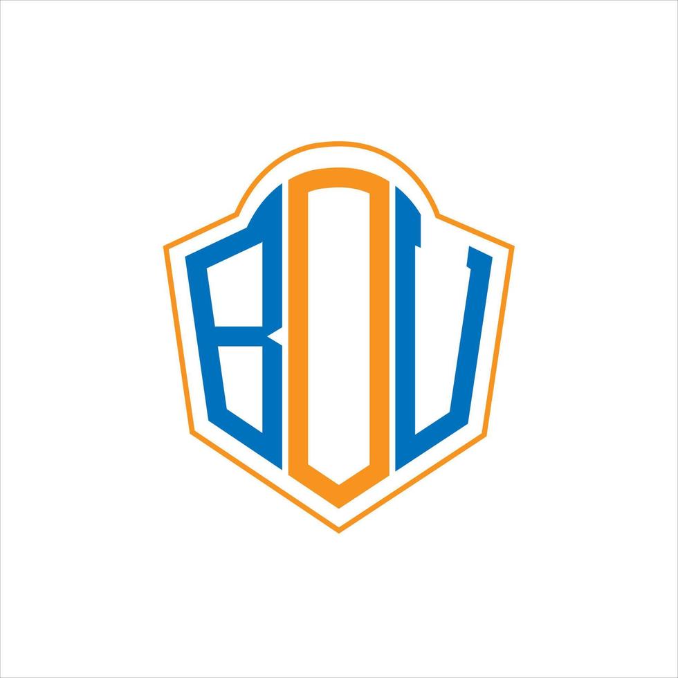 bou design de logotipo escudo monograma abstrato sobre fundo branco. logotipo da carta inicial criativa bou. vetor