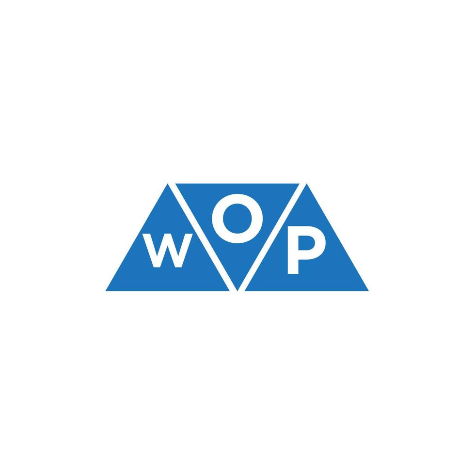 design de logotipo inicial abstrato owp em fundo branco. conceito de logotipo de carta de iniciais criativas owp. vetor