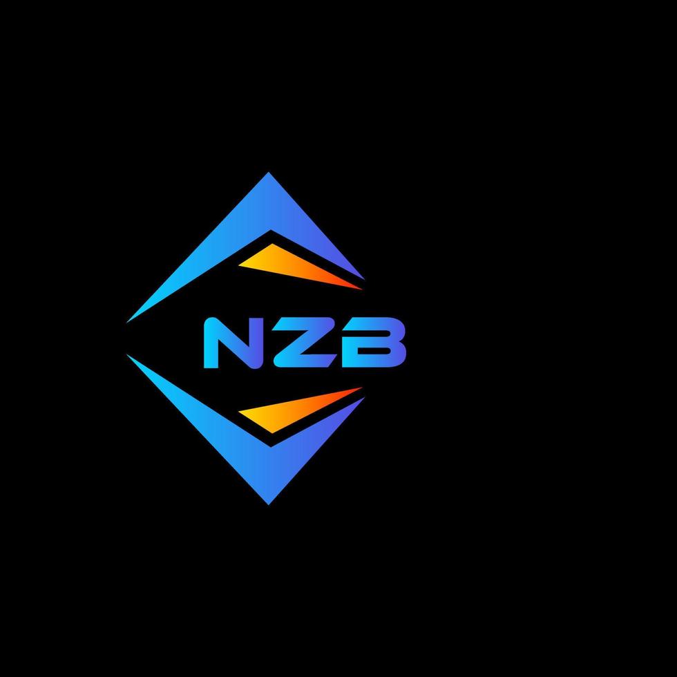 design de logotipo de tecnologia abstrata nzb em fundo preto. conceito de logotipo de carta de iniciais criativas nzb. vetor