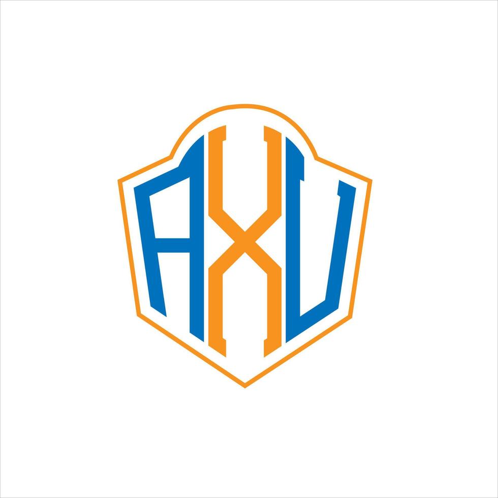 axv design de logotipo escudo monograma abstrato sobre fundo branco. logotipo da carta inicial criativa axv. vetor