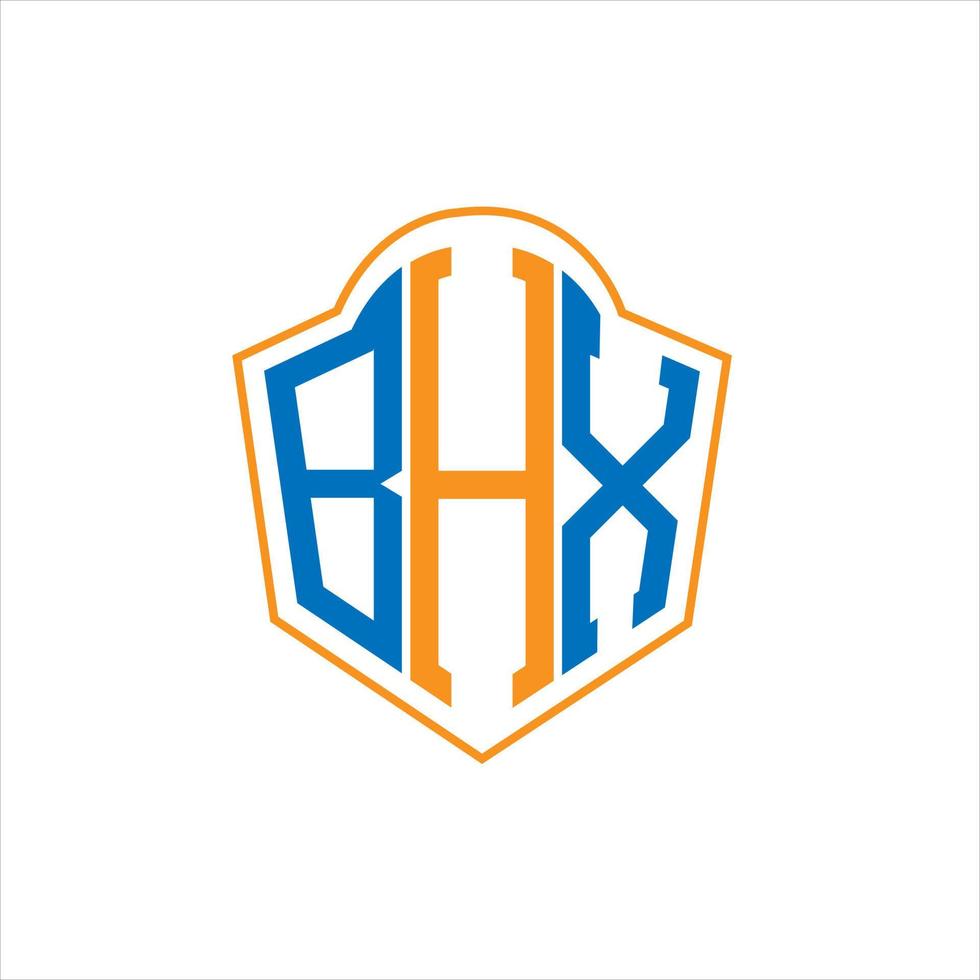 design de logotipo de escudo de monograma abstrato bhx em fundo branco. logotipo da carta inicial criativa bhx. vetor