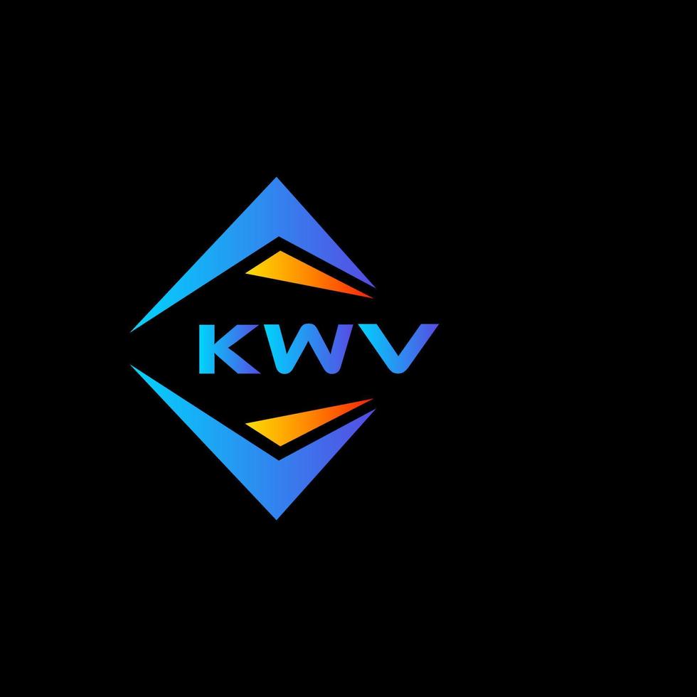 design de logotipo de tecnologia abstrata kwv em fundo preto. conceito criativo do logotipo da carta inicial kwv. vetor
