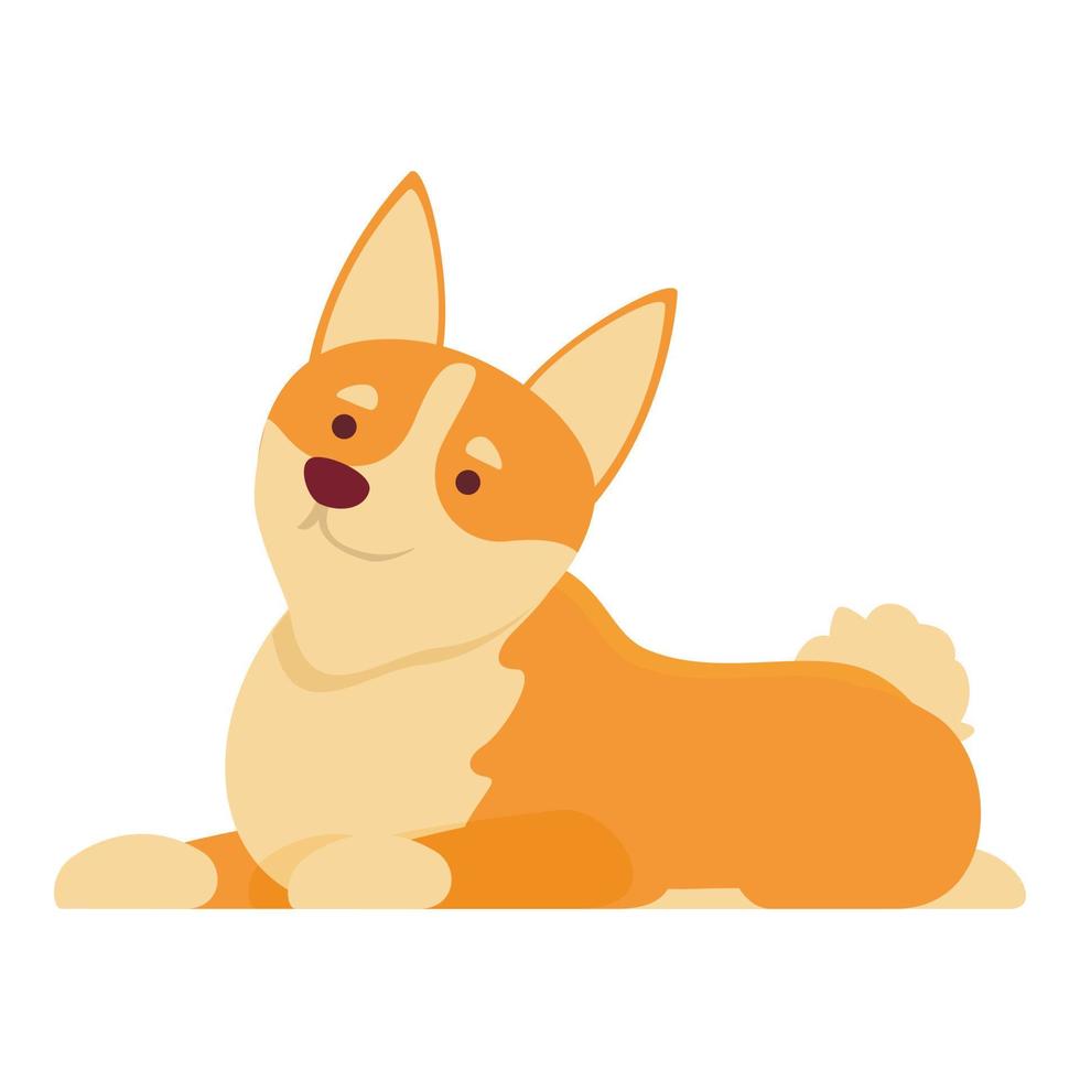 vetor de desenho de ícone de corgi descansando. Cachorro fofinho