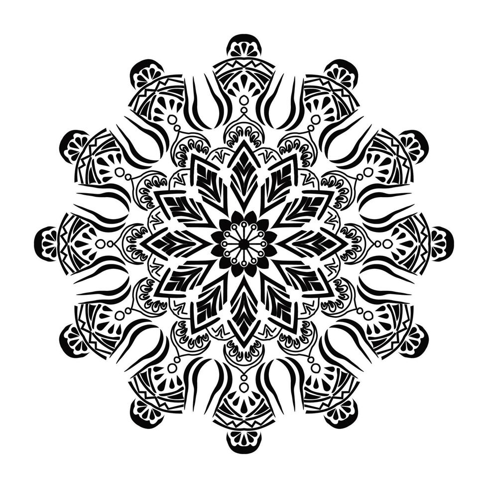 padrão circular em forma de mandala para henna, mehndi, tatuagem, decoração. ornamento decorativo em estilo étnico oriental. página do livro para colorir vetor