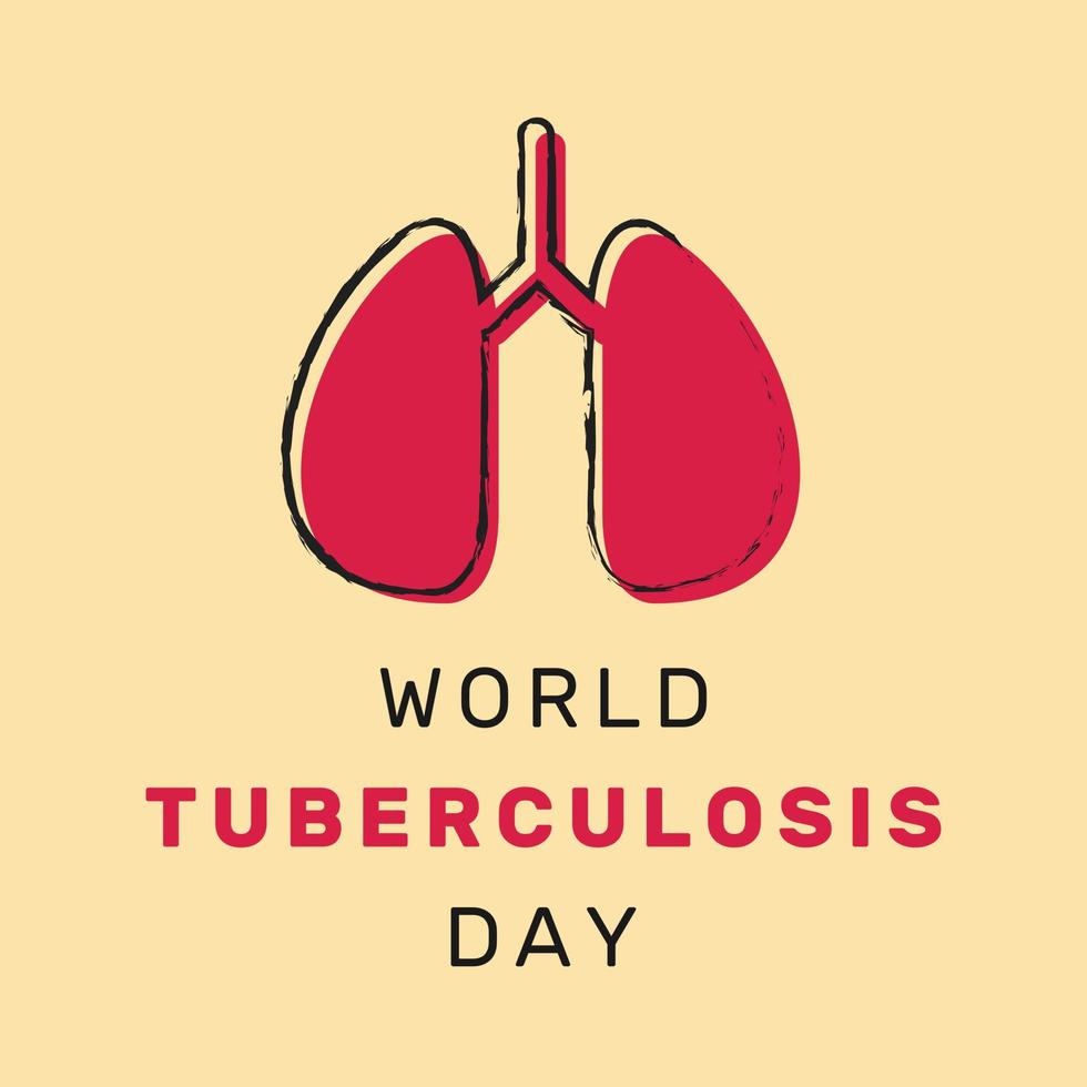 ilustração vetorial do dia mundial da tuberculose 24 de março. tb sinal de conscientização. conceito de dia de solidariedade médica vetor