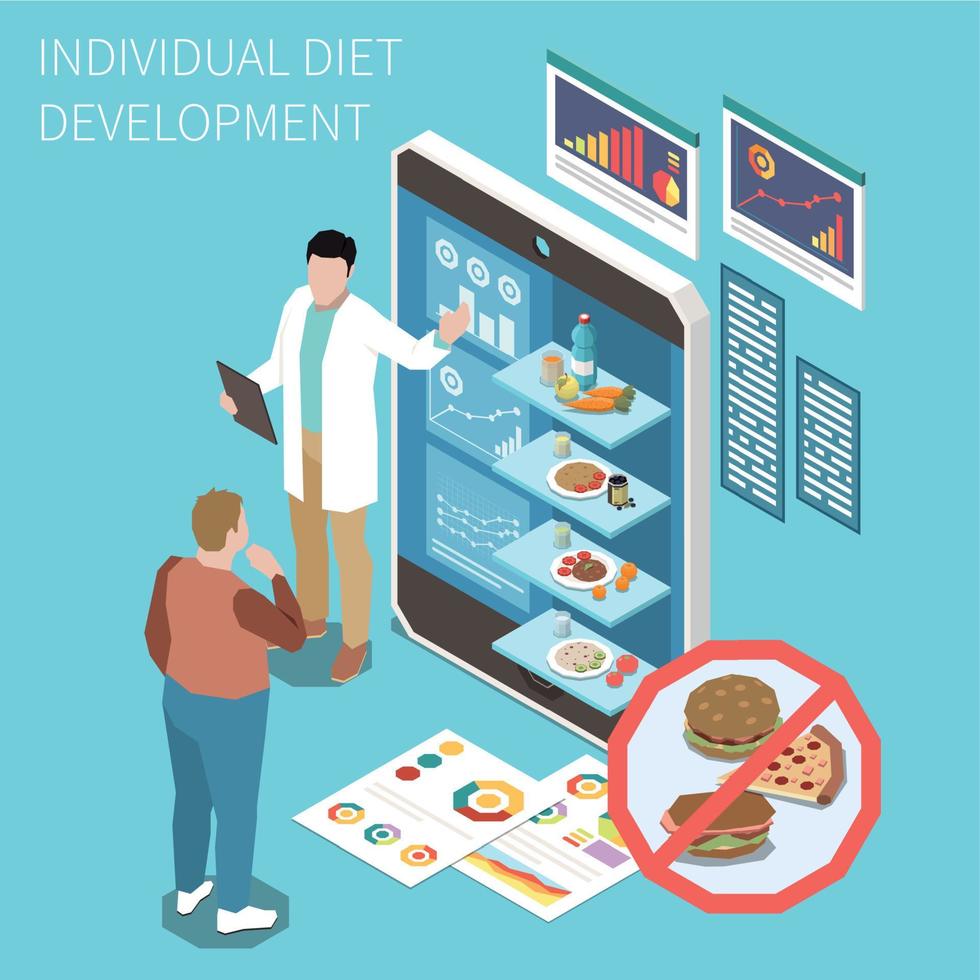 composição isométrica do nutricionista vetor