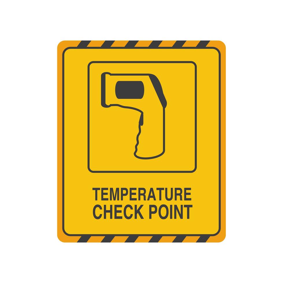 ponto de verificação de temperatura em fundo branco vetor