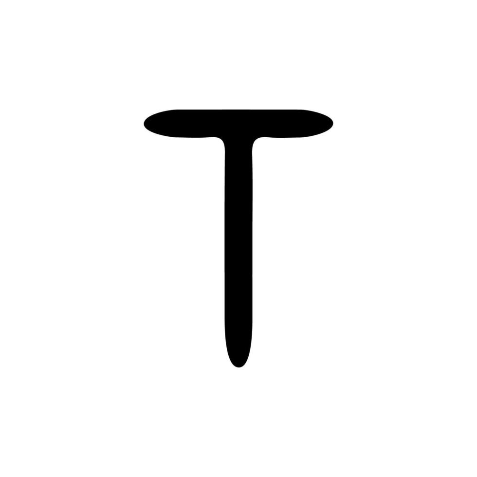 t ícone. símbolo de plano de fundo do pôster da empresa de estilo simples. t elemento de design do logotipo da marca. impressão de camisetas. vetor para adesivo.