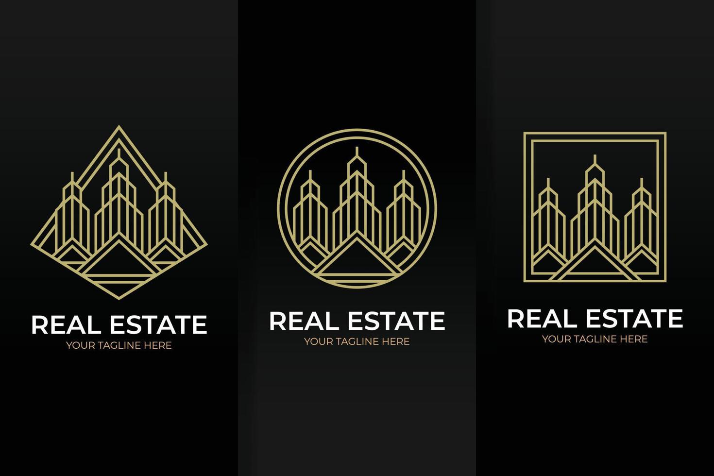 definir propriedade, modelo de design de logotipo de arte de linha imobiliária vetor