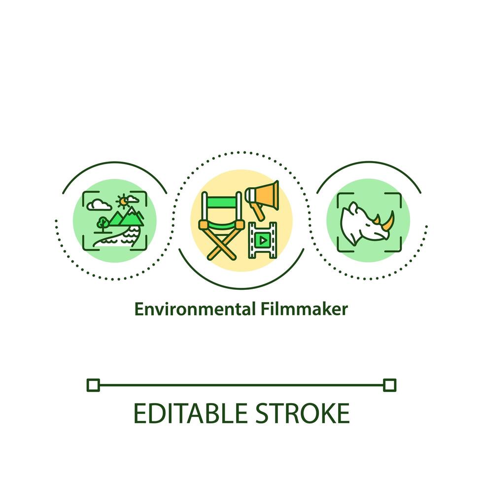 ícone do conceito de cineasta ambiental vetor