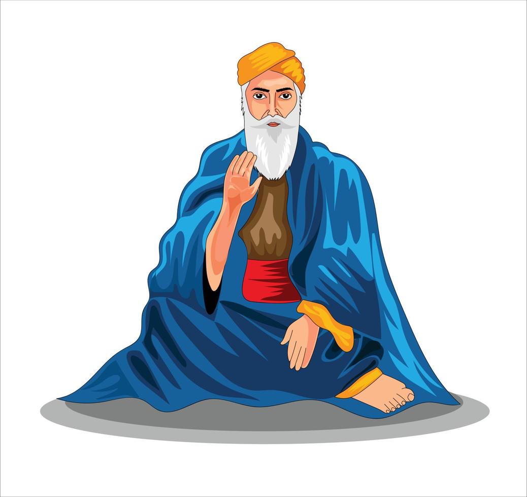 ilustração em vetor guru nanak dev