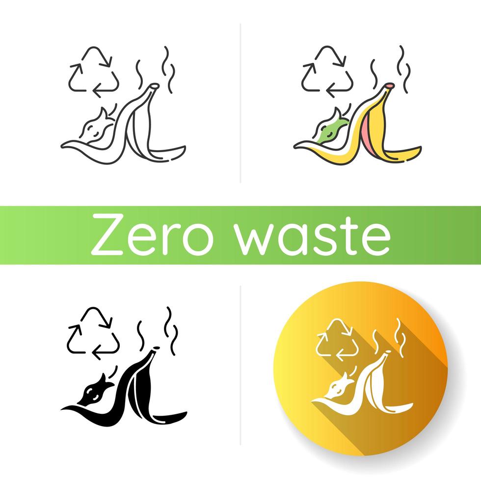 ícone de reciclagem de resíduos de alimentos vetor