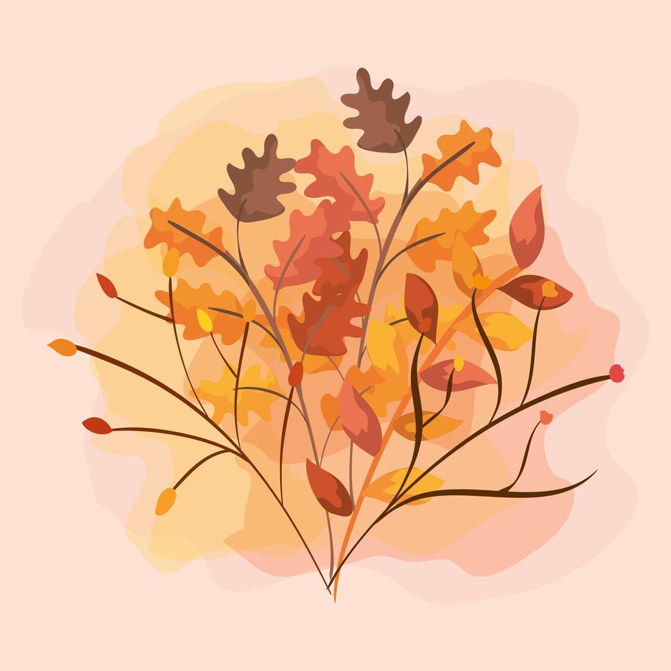 ramos com folhas de outono vetor