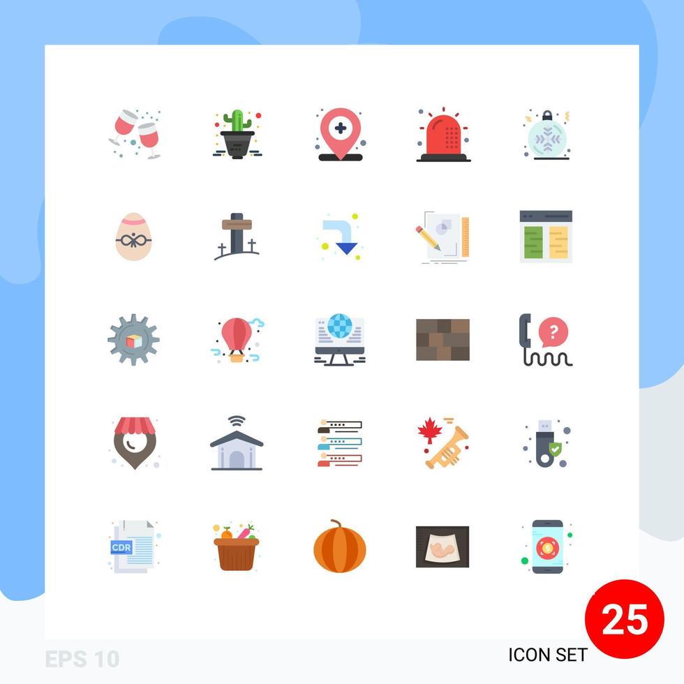 Conceito de 25 cores planas para sites móveis e aplicativos de localização de saúde de natal forma de elementos de design de vetores editáveis