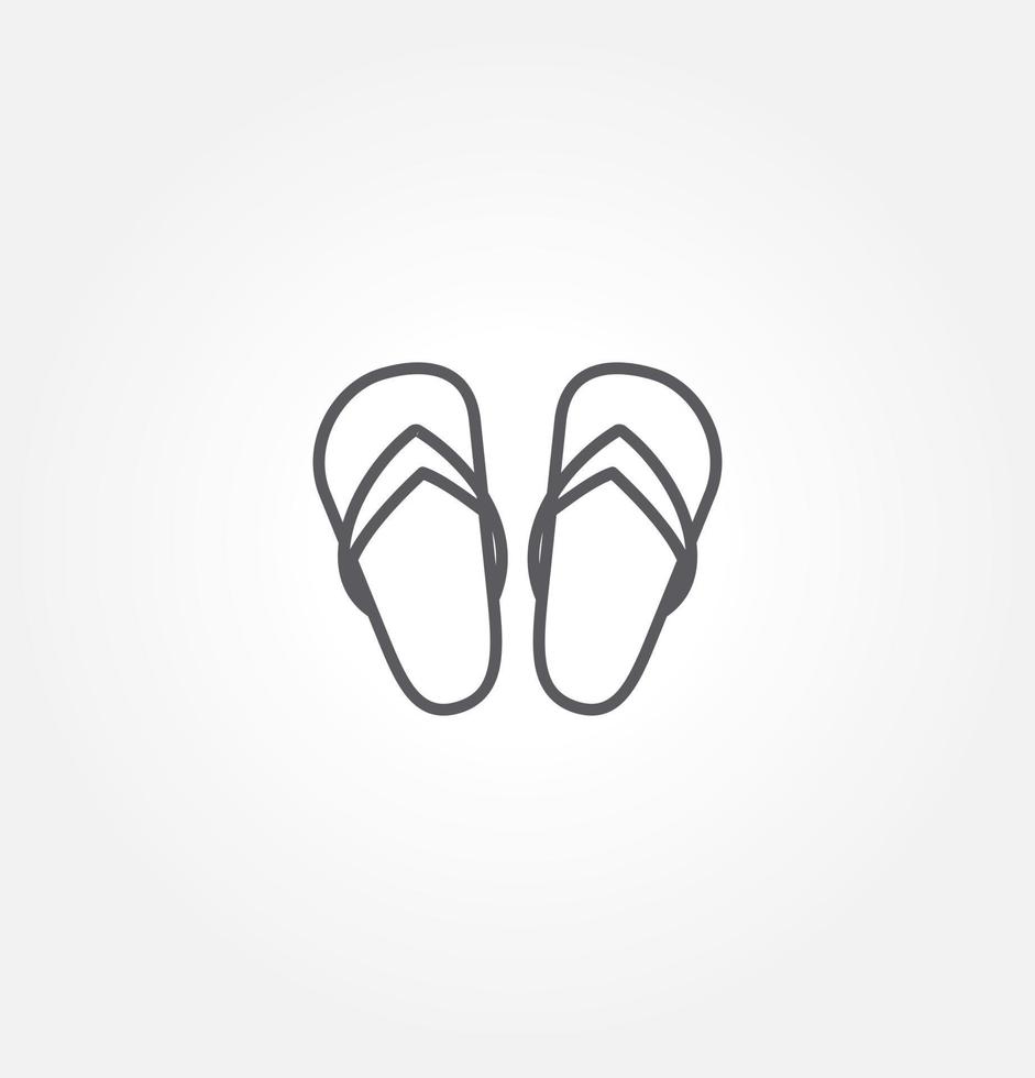 modelo de logotipo de ilustração vetorial de ícone de flip-flops para muitos propósitos. isolado no fundo branco. vetor