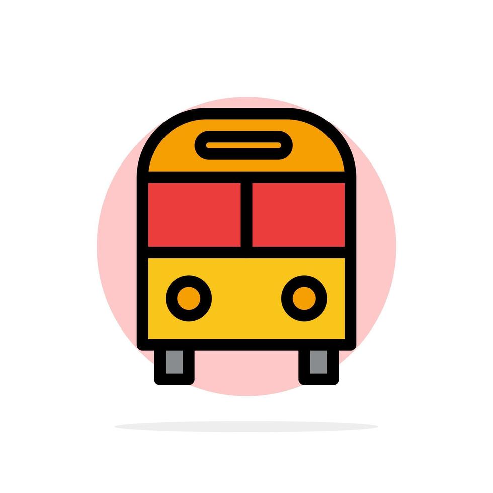 ônibus automático entrega ícone de cor plana de fundo de círculo abstrato de transporte logístico vetor