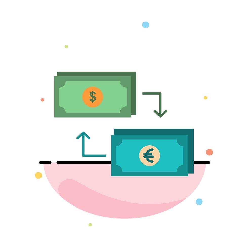 trocar negócios dólar euro finanças dinheiro financeiro abstrato modelo de ícone de cor plana vetor
