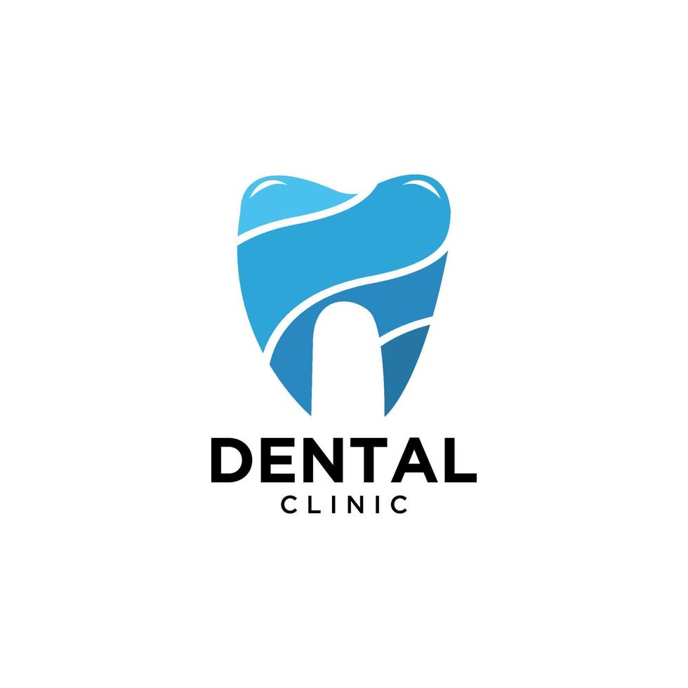 design de logotipo de dente de clínica odontológica estilo linear de modelo de vetor abstrato. dentista médico estomatologia médico logotipo conceito ícone.
