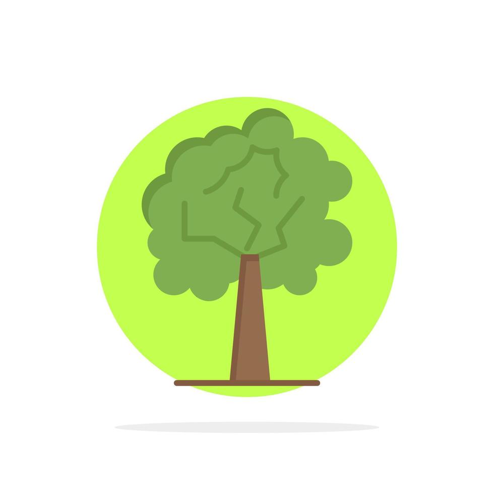 ícone de cor plana de fundo de círculo abstrato de crescimento de planta de árvore vetor