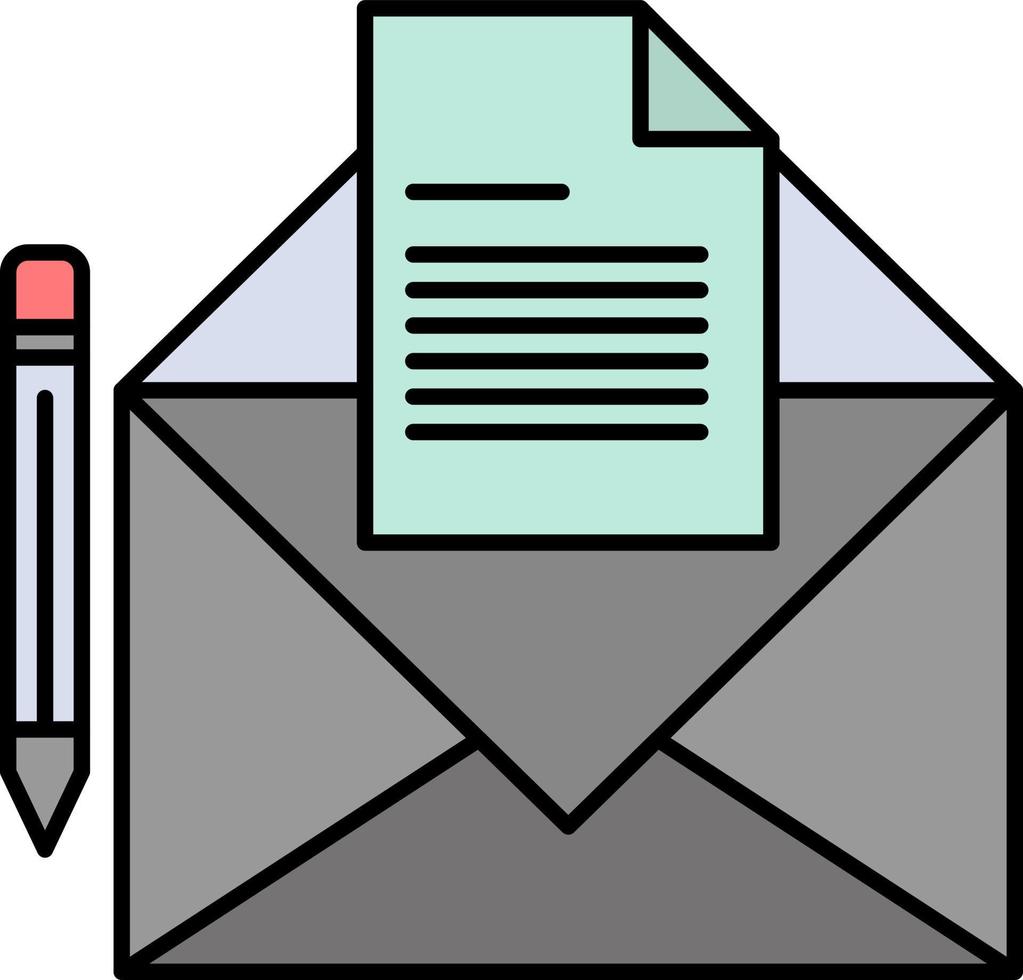 modelo de banner de ícone de vetor de ícone de cor plana de carta de fax de mensagem de correio