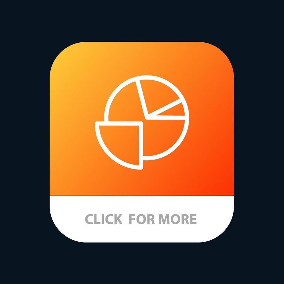 gráfico analítico gráfico de pizza botão do aplicativo móvel versão da linha android e ios vetor