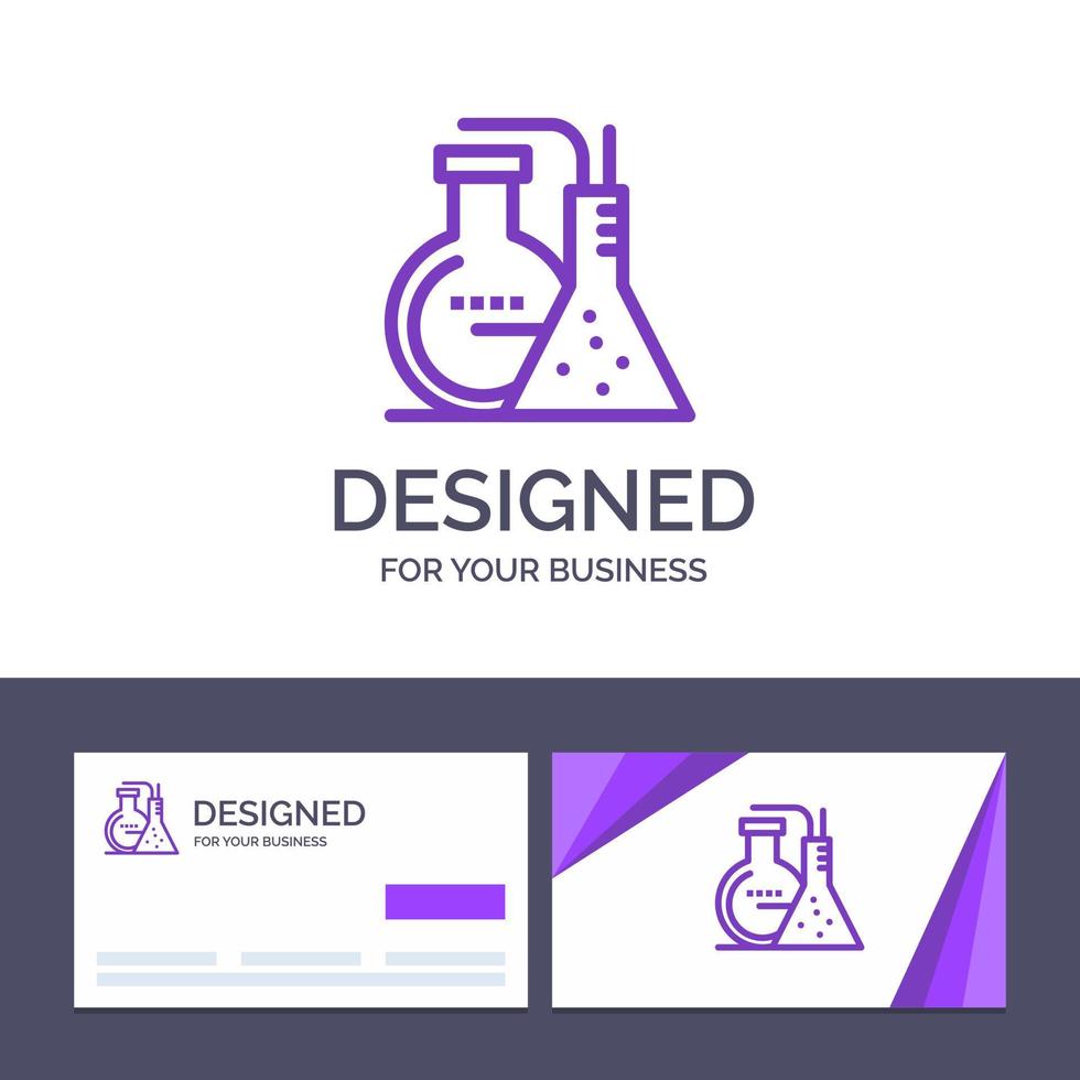 cartão de visita criativo e modelo de logotipo ilustração em vetor de energia de laboratório de reação química