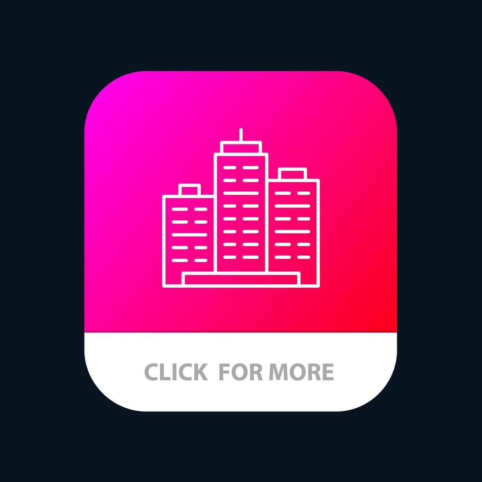 construção arquitetura negócio propriedade escritório propriedade aplicativo móvel real botão versão de linha android e ios vetor