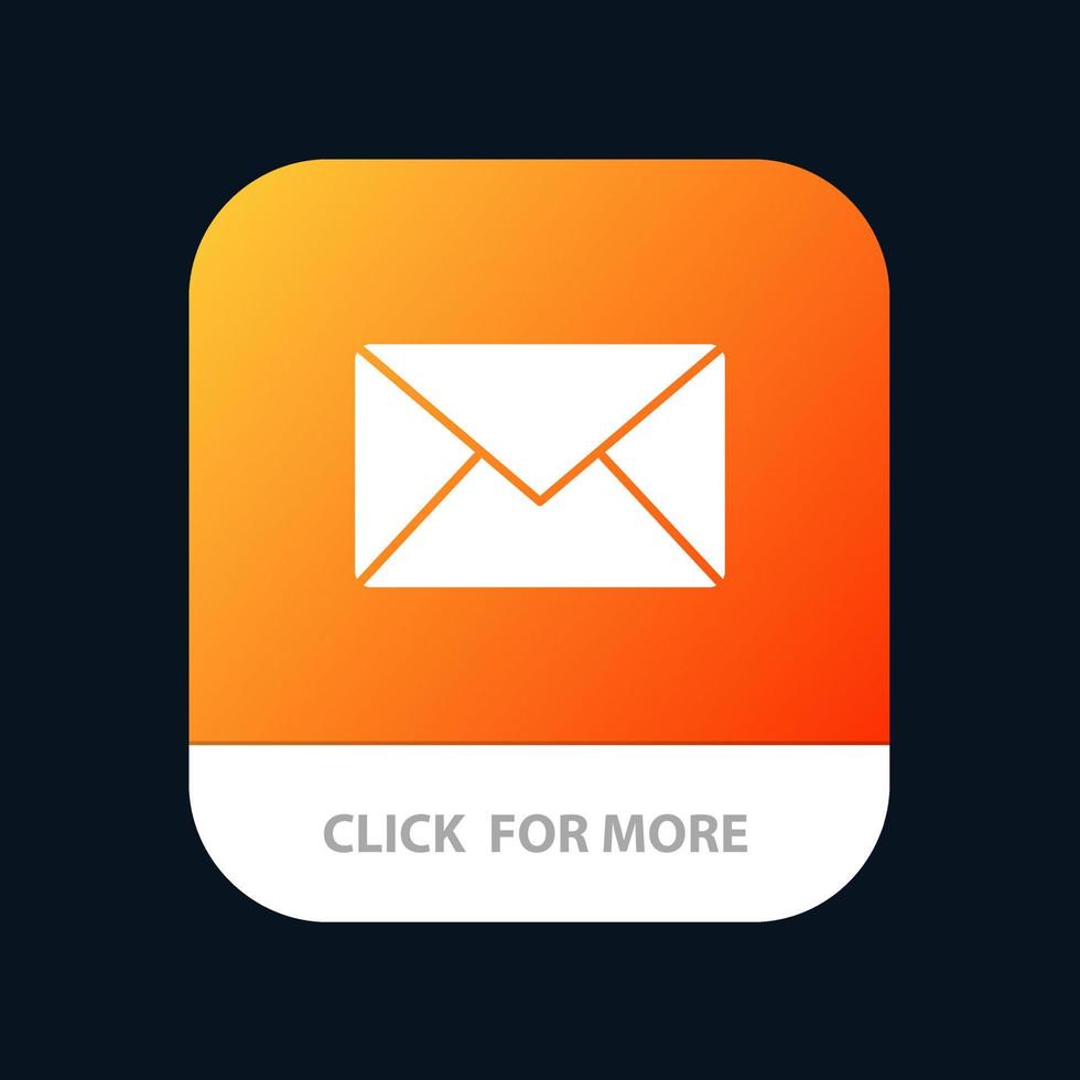 e-mail mensagem de correio sms botão de aplicativo móvel android e ios versão glifo vetor