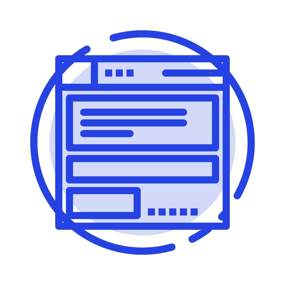ícone de linha de linha pontilhada azul do código de computação do navegador de arquivos vetor