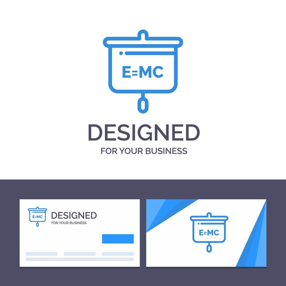 cartão de visita criativo e modelo de logotipo fórmula apresentação educação ilustração vetorial de escola vetor