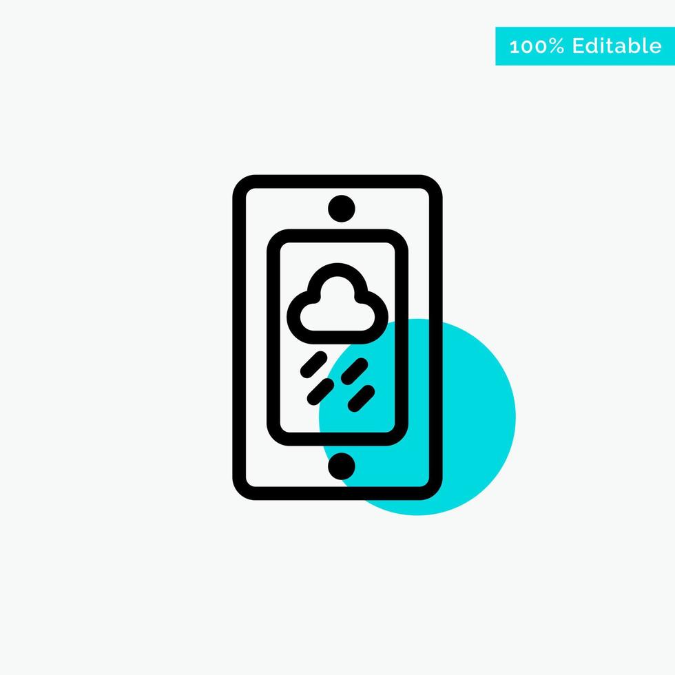 giz móvel tempo chuvoso turquesa destaque círculo ponto ícone vetorial vetor