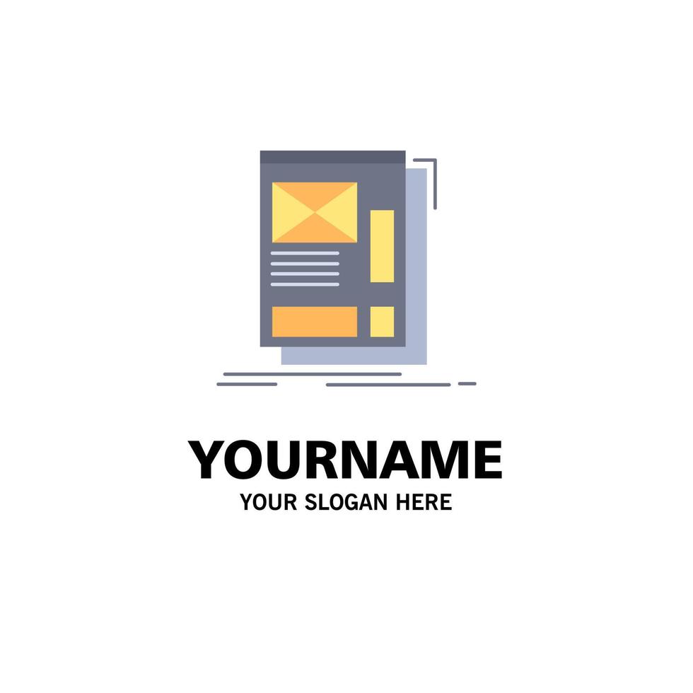 vetor de ícone de cor plana de desenvolvimento de layout da web de wireframing