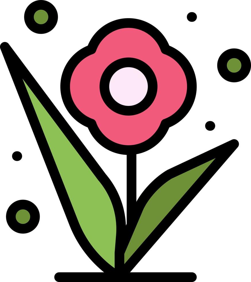 planta de flores rosa primavera ícone de cor plana vetor ícone modelo de banner