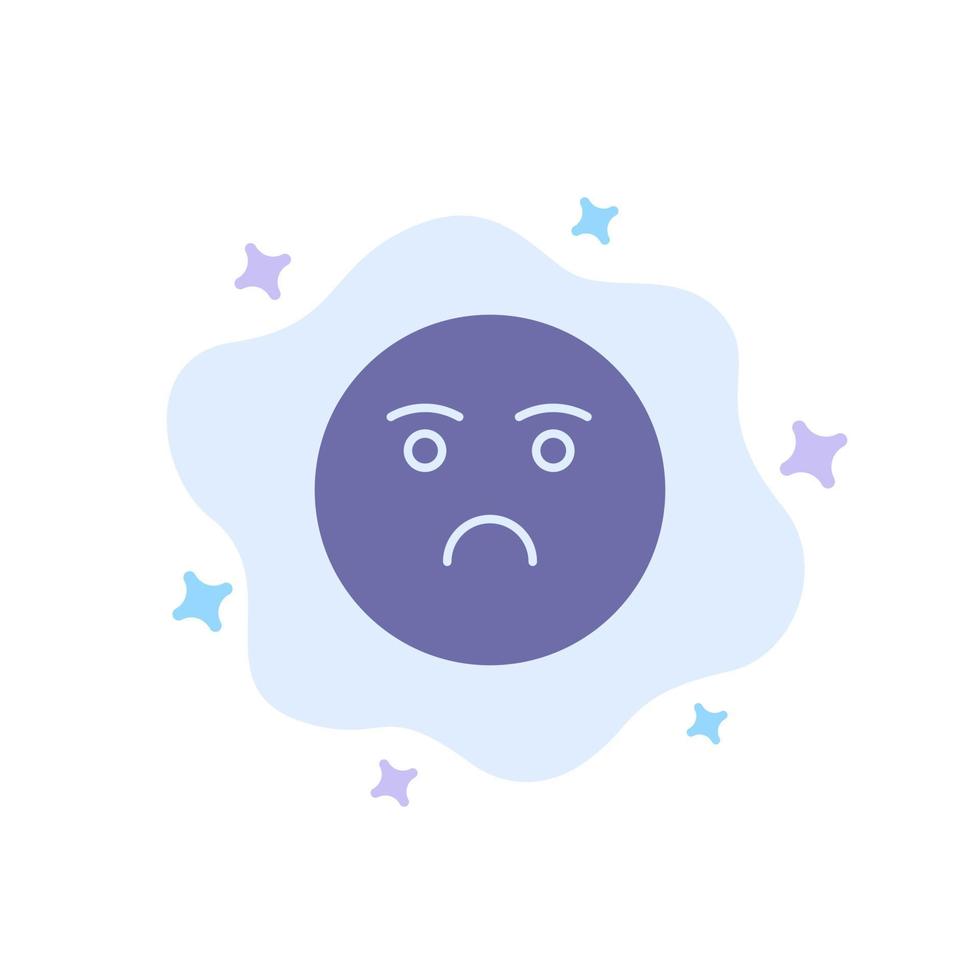 emojis emoção sentindo triste ícone azul no fundo abstrato da nuvem vetor
