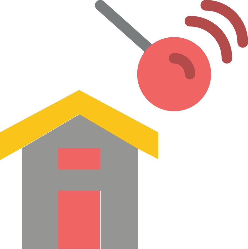 modelo de banner de ícone de vetor de ícone de cor plana de busca de casa de construção de cidade