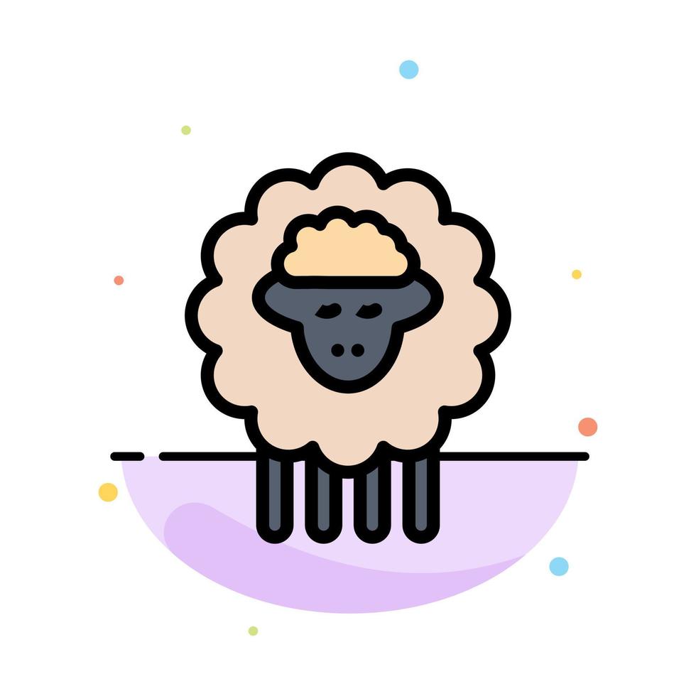 modelo de ícone de cor plana abstrato de carneiro carneiro ovelha primavera vetor