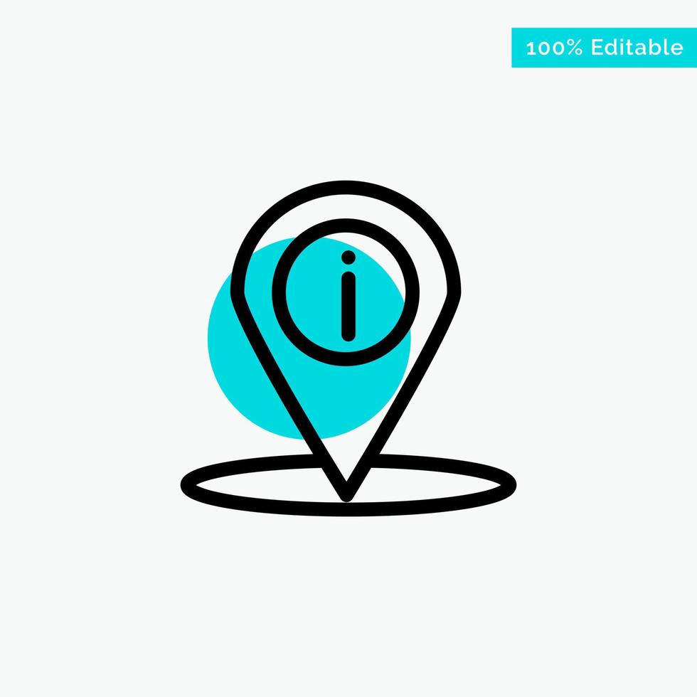 navegação de localização informações do lugar destaque turquesa ícone de vetor de ponto de círculo