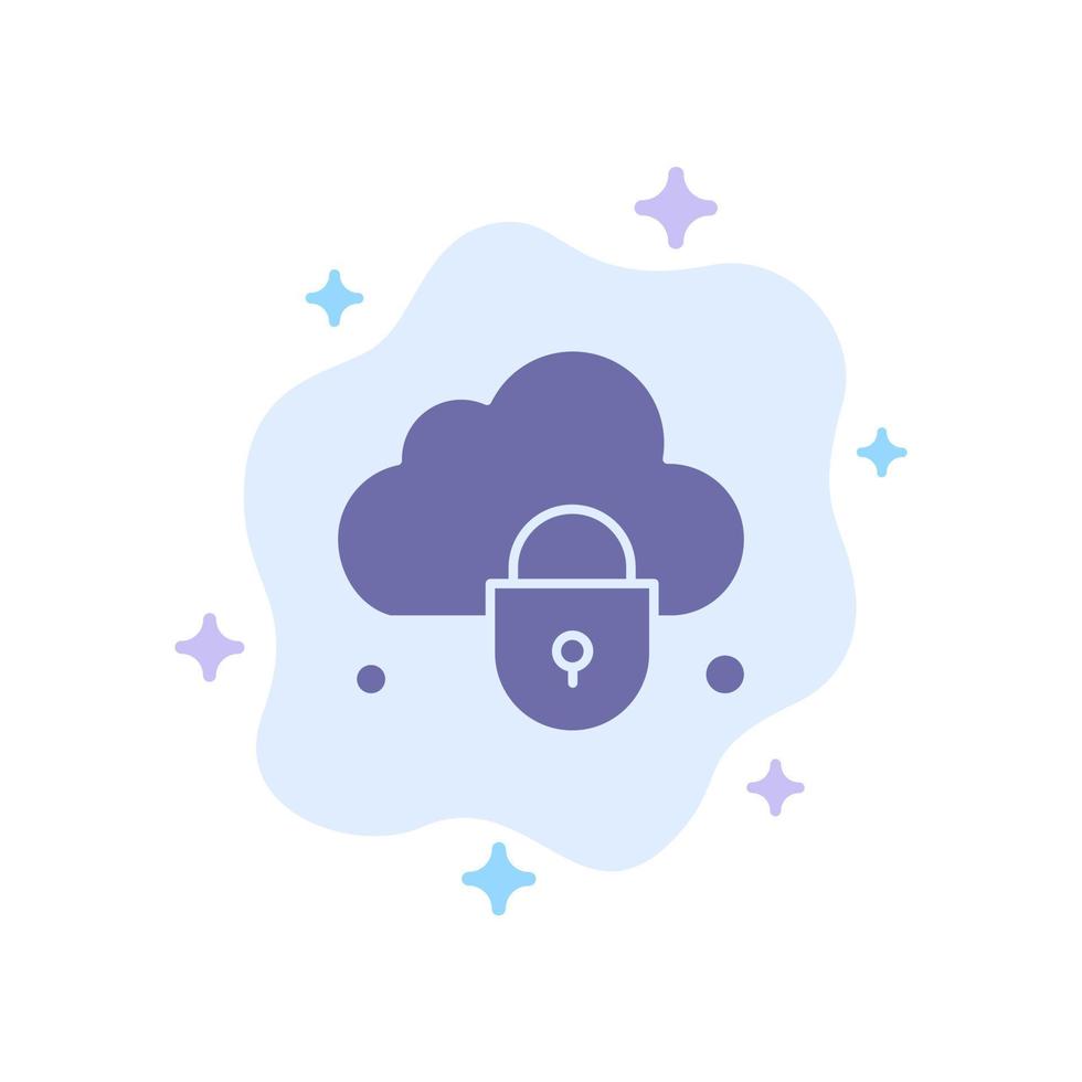 ícone azul de segurança de bloqueio de nuvem de internet no fundo abstrato da nuvem vetor
