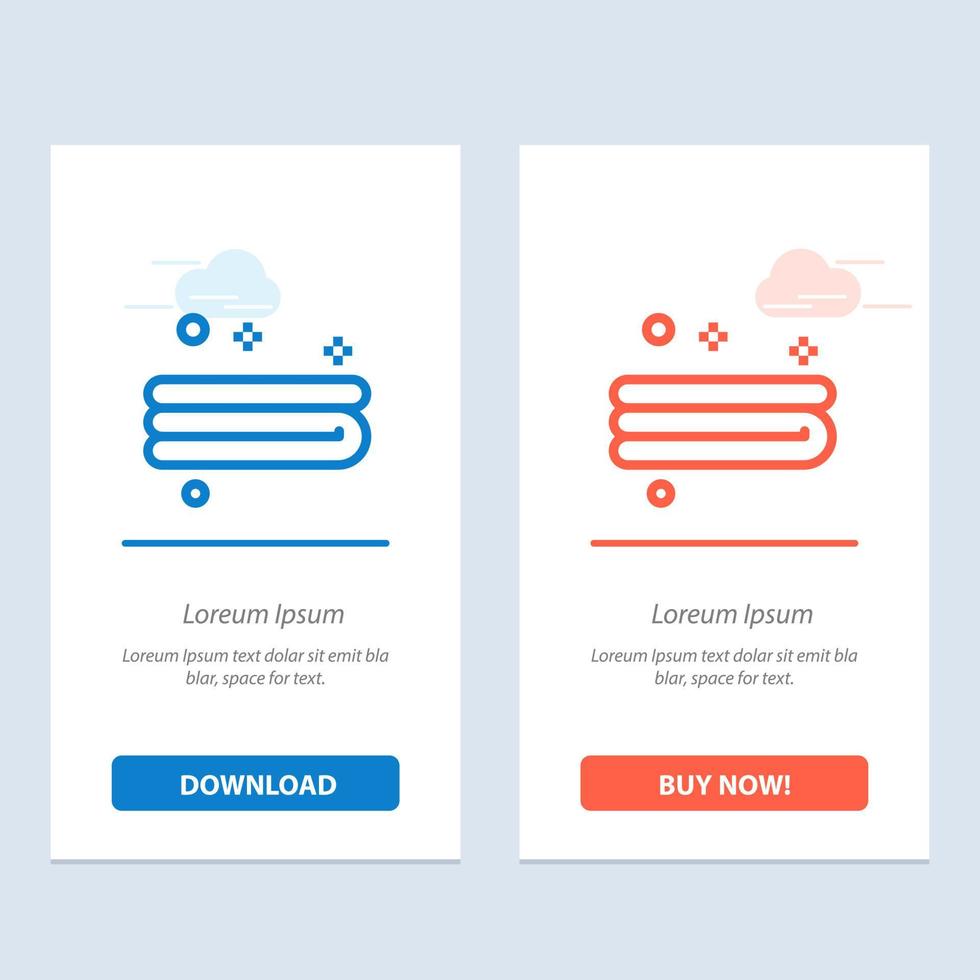 toalha de limpeza limpa azul e vermelha baixe e compre agora modelo de cartão de widget da web vetor