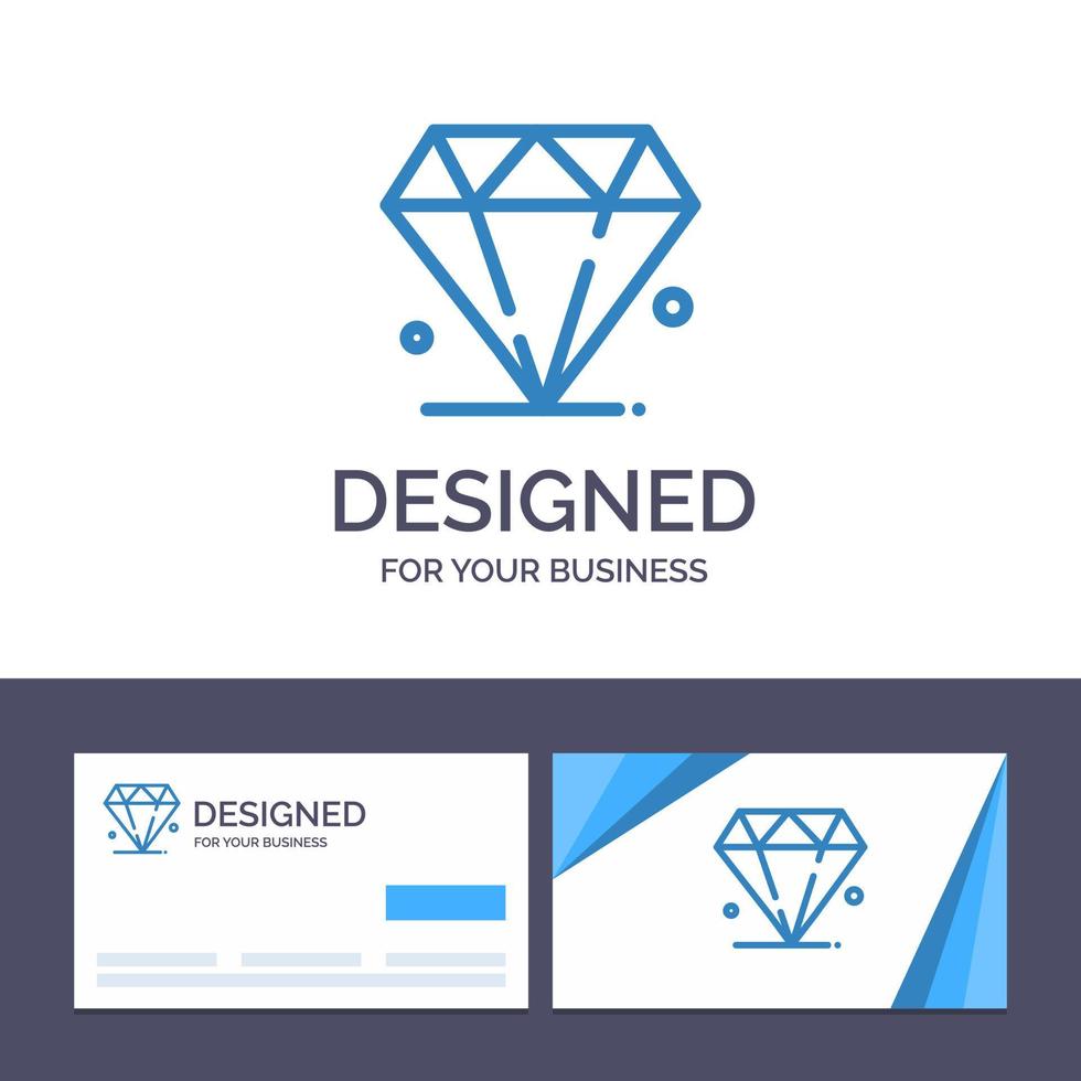 cartão de visita criativo e modelo de logotipo diamante jóia madrigal ilustração vetorial vetor