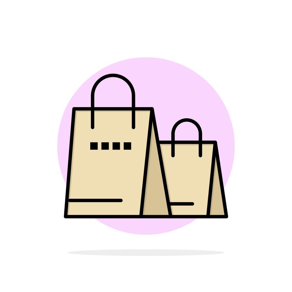bolsa bolsa de compras loja de compras círculo abstrato fundo ícone de cor plana vetor