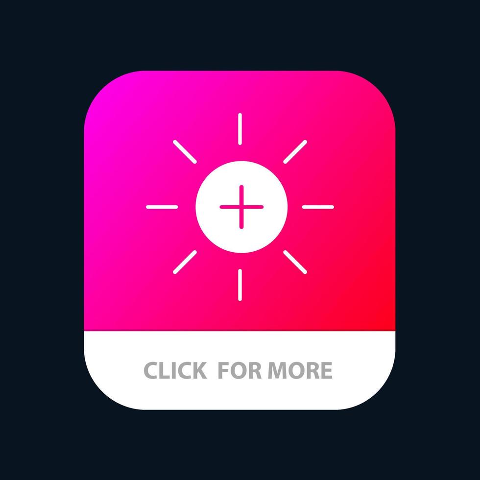 interface de brilho ui usuário botão de aplicativo móvel android e ios versão glifo vetor