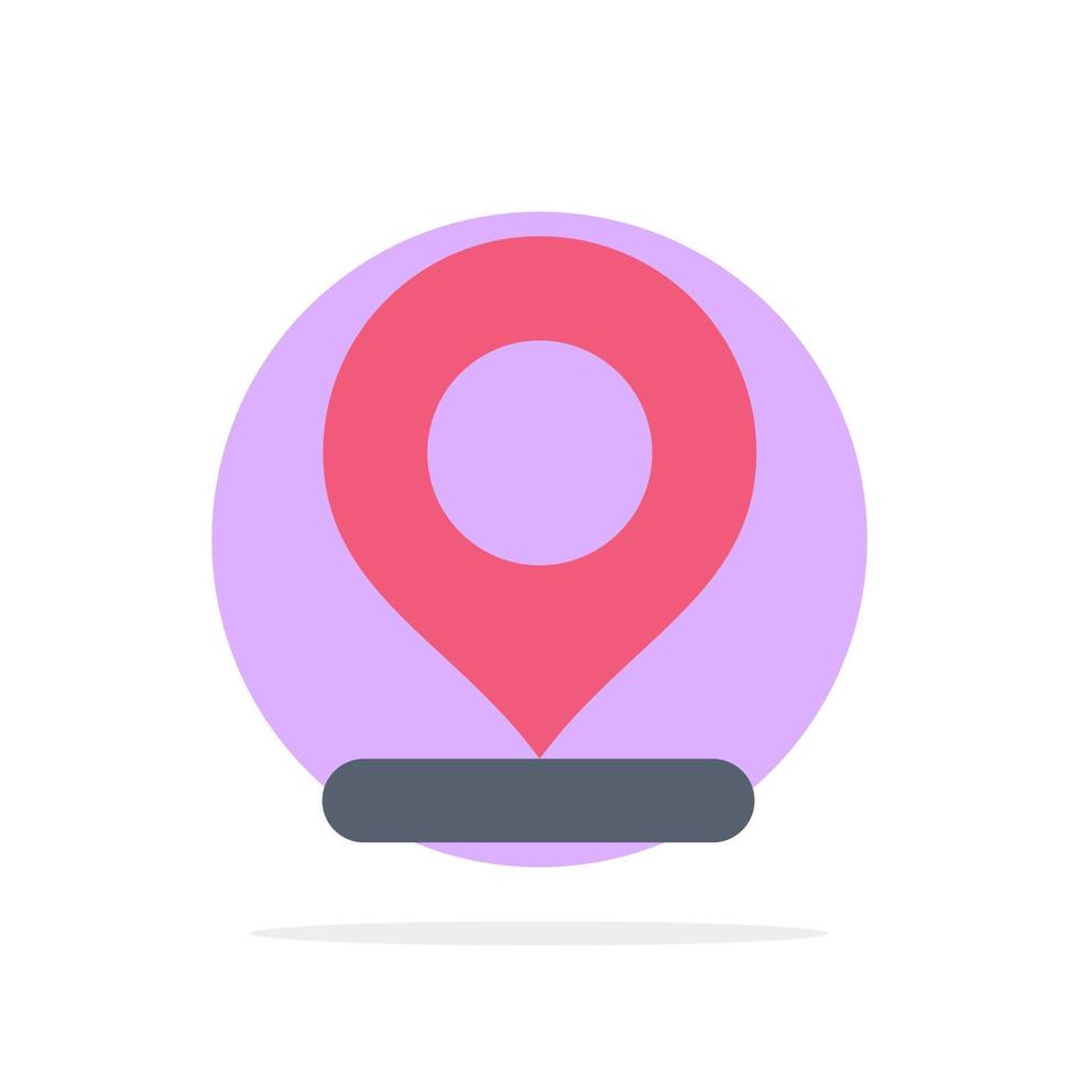 ícone de cor plana de fundo de círculo abstrato pino marcador de mapa de localização vetor