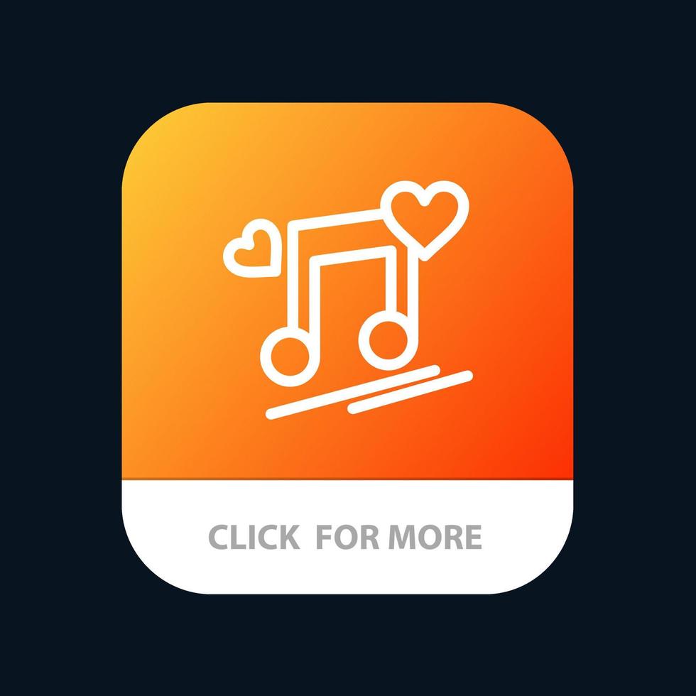 music node node letras canção de amor botão de aplicativo móvel android e versão de linha ios vetor