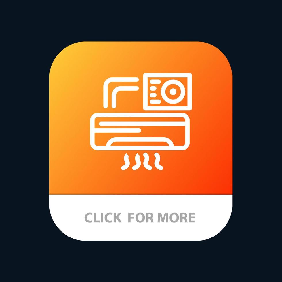 ar ar condicionado ac room botão de aplicativo móvel android e versão de linha ios vetor