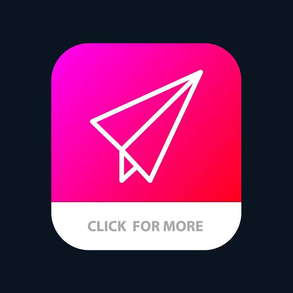 avião de papel avião botão de aplicativo móvel versão de linha android e ios vetor