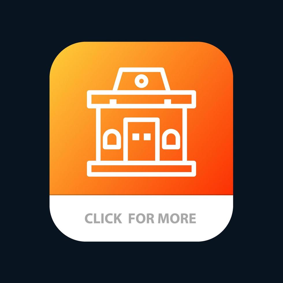botão de aplicativo móvel urbano de bilhete de escritório de construção versão de linha android e ios vetor