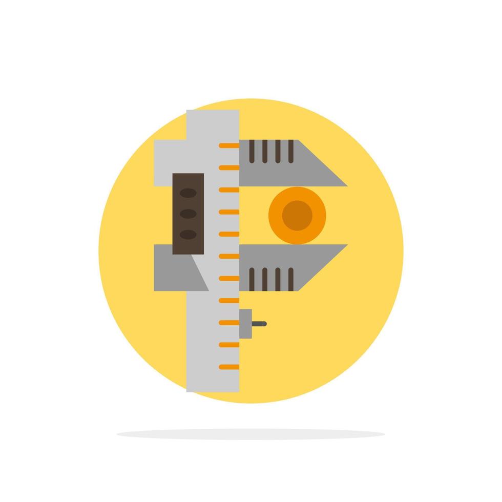 precisão de medição meça ícone de cor plana de fundo de círculo abstrato minúsculo vetor