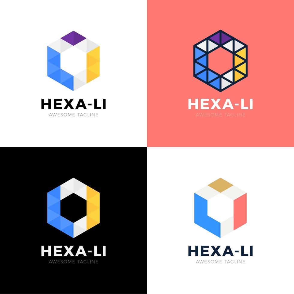 webli li hexágono triângulo alfabeto letra combinação vetor logotipo ícone design