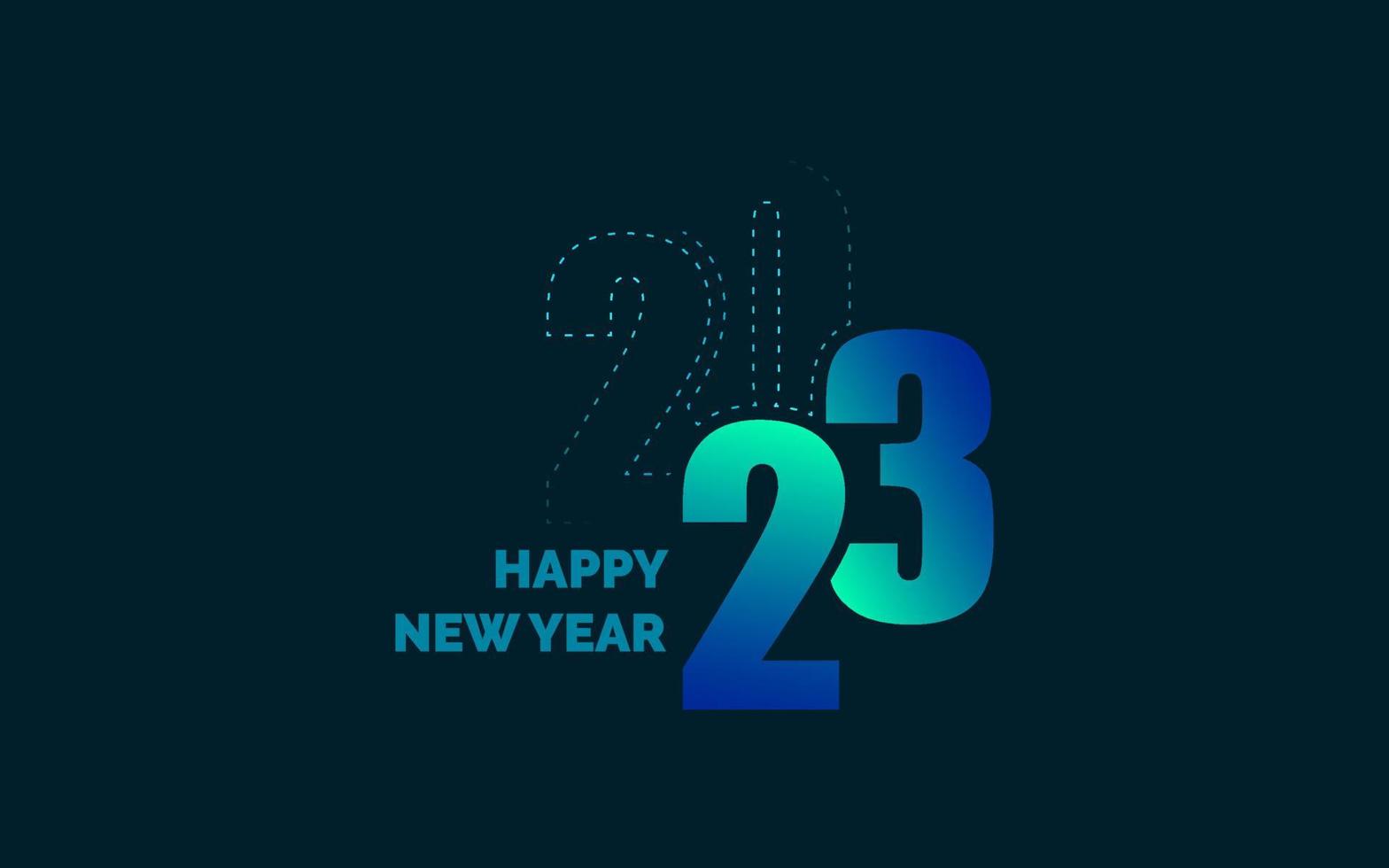 2032 símbolos de feliz ano novo. novo design de tipografia do ano 2023. ilustração de logotipo de números de 2023 vetor
